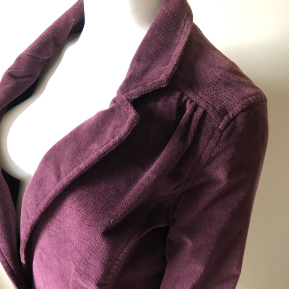 Purple Velvet Blazer Sequins Elbows Velvet Jacket Purple Coat - Picture 5 of 10